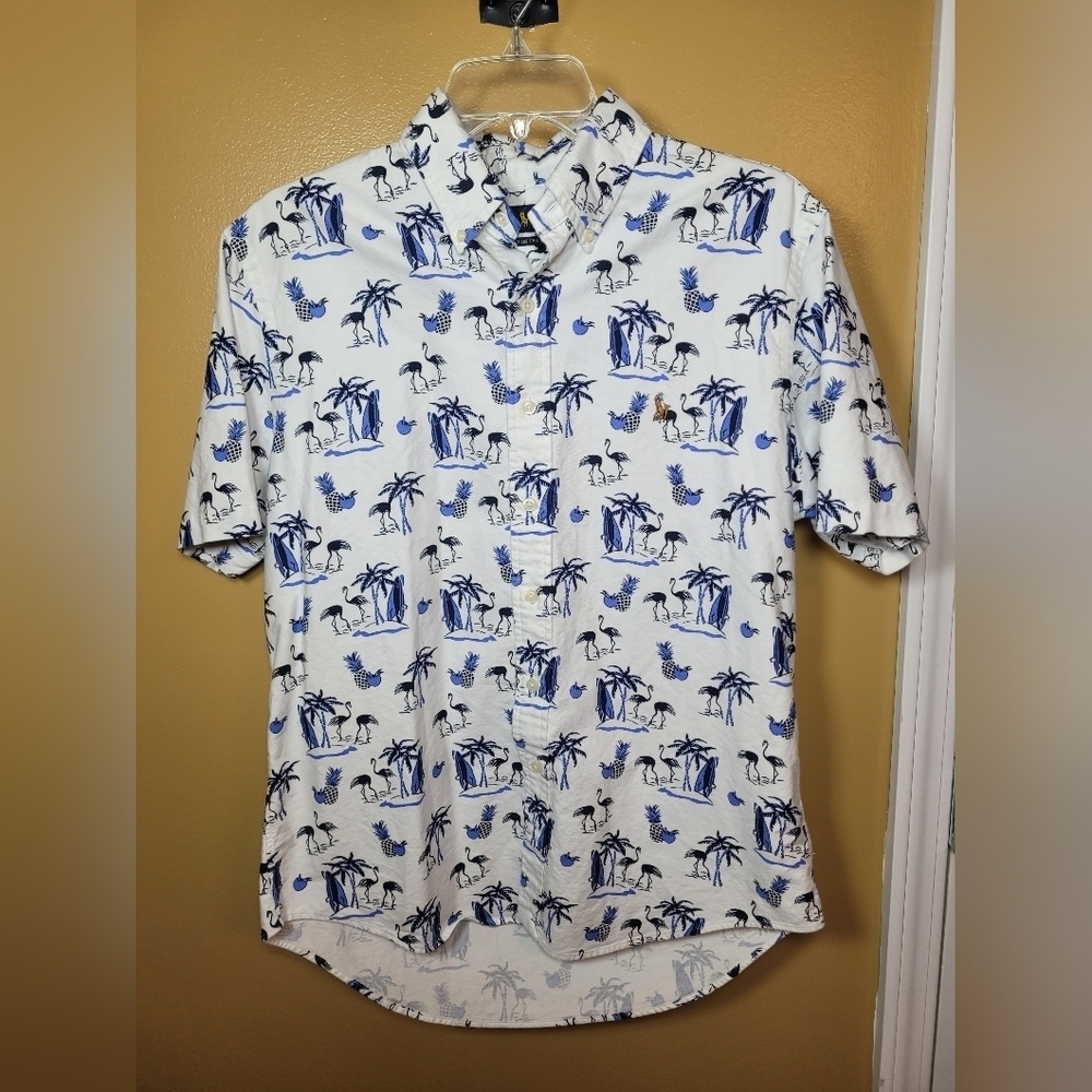 Polo Ralph Lauren Printed Oxford Classic Fit Novelty Print Nautical Flamingos